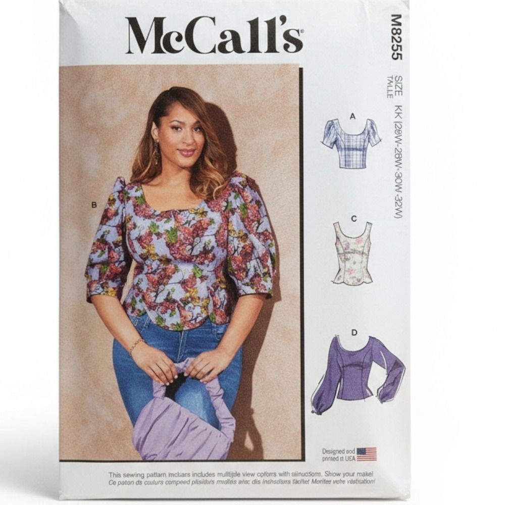 McCall's 8255 Plus Size Tunic Top Pattern 26W-32W UNCUT Summer Boho